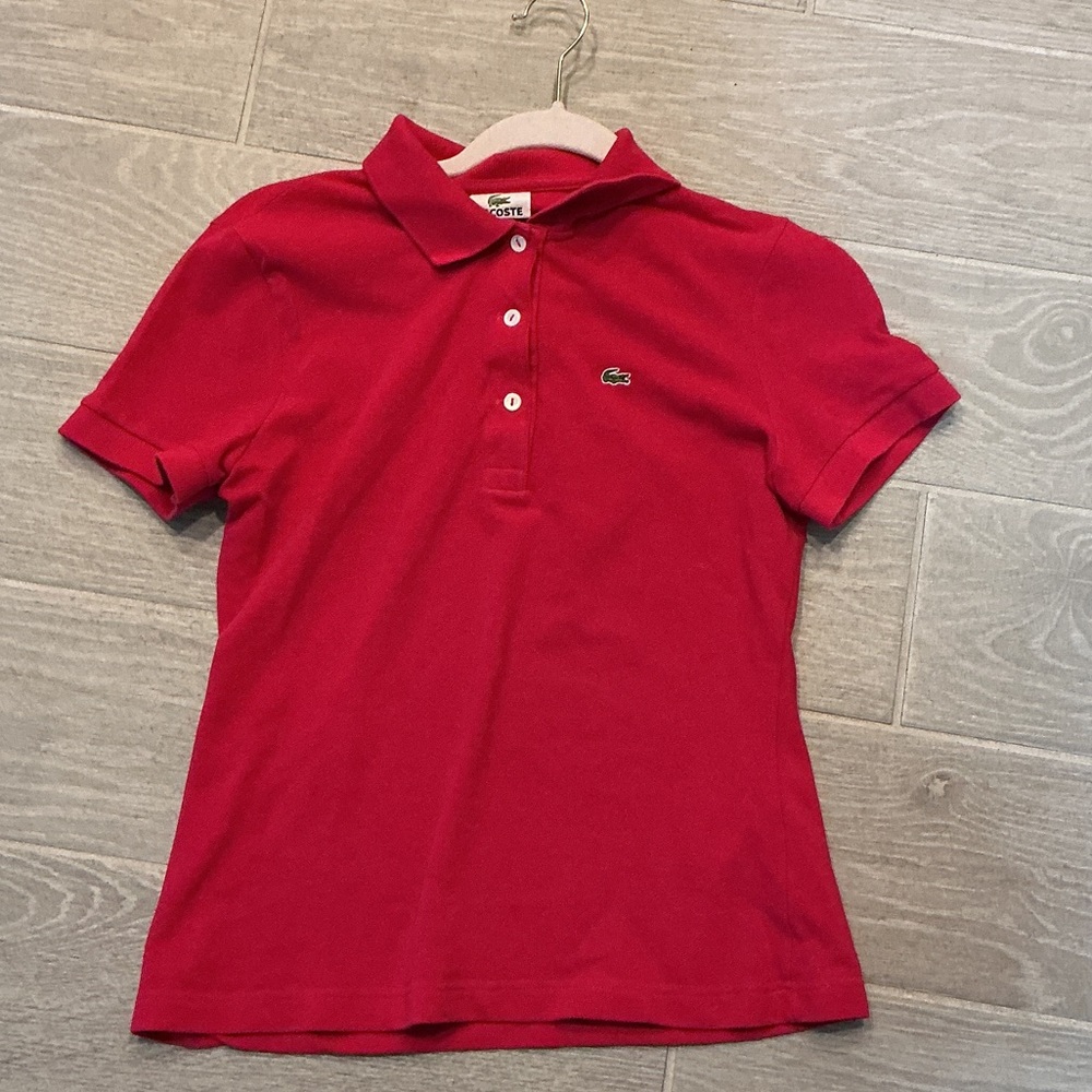 Lacoste Fushia Hot Pink Polo Women’s Sz 40 (M)